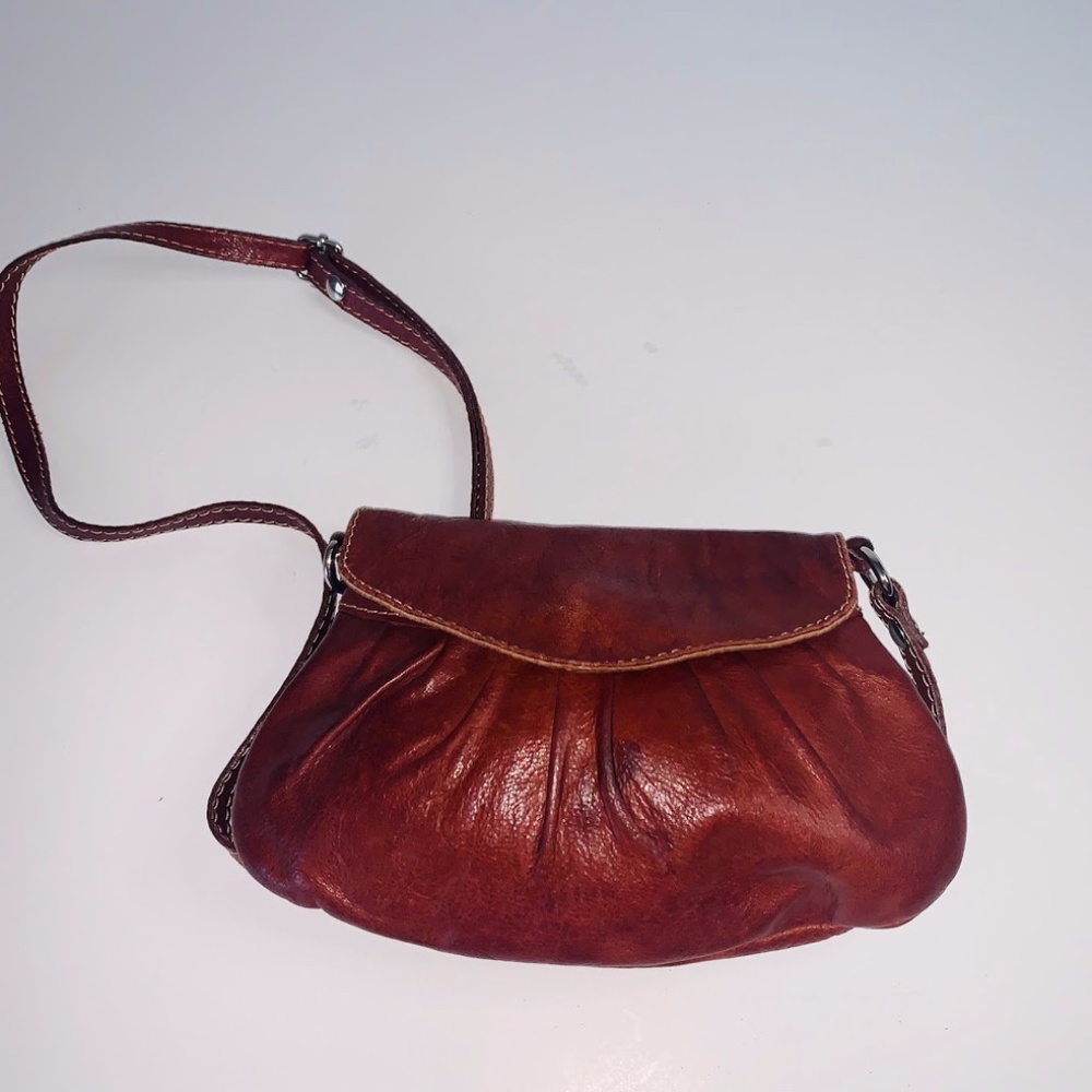Borse in Pelle brown leather mini purse vintage retro Made in Italy